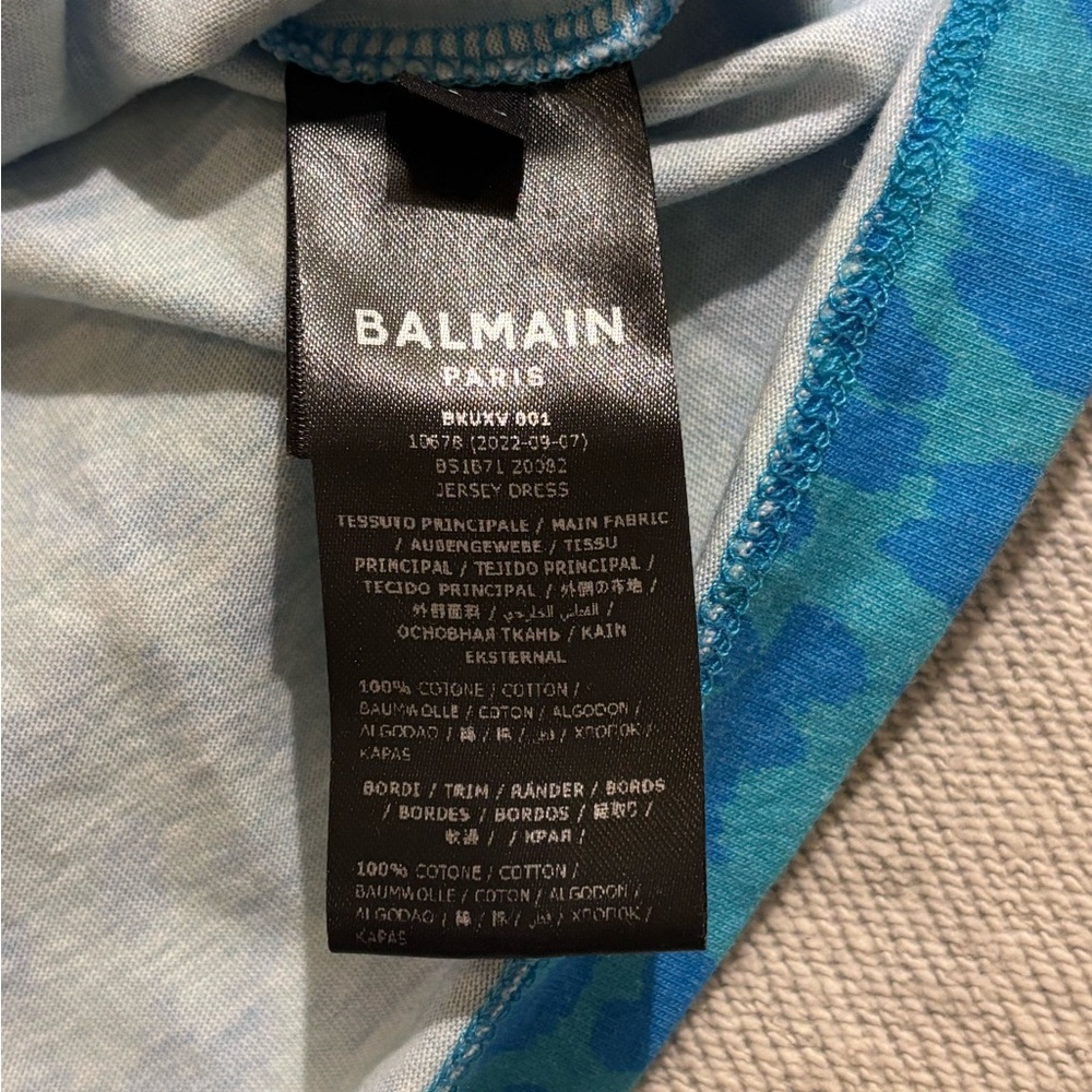 Balmain Kids Leopard Print Blue Nightgown - Picture 6 of 9